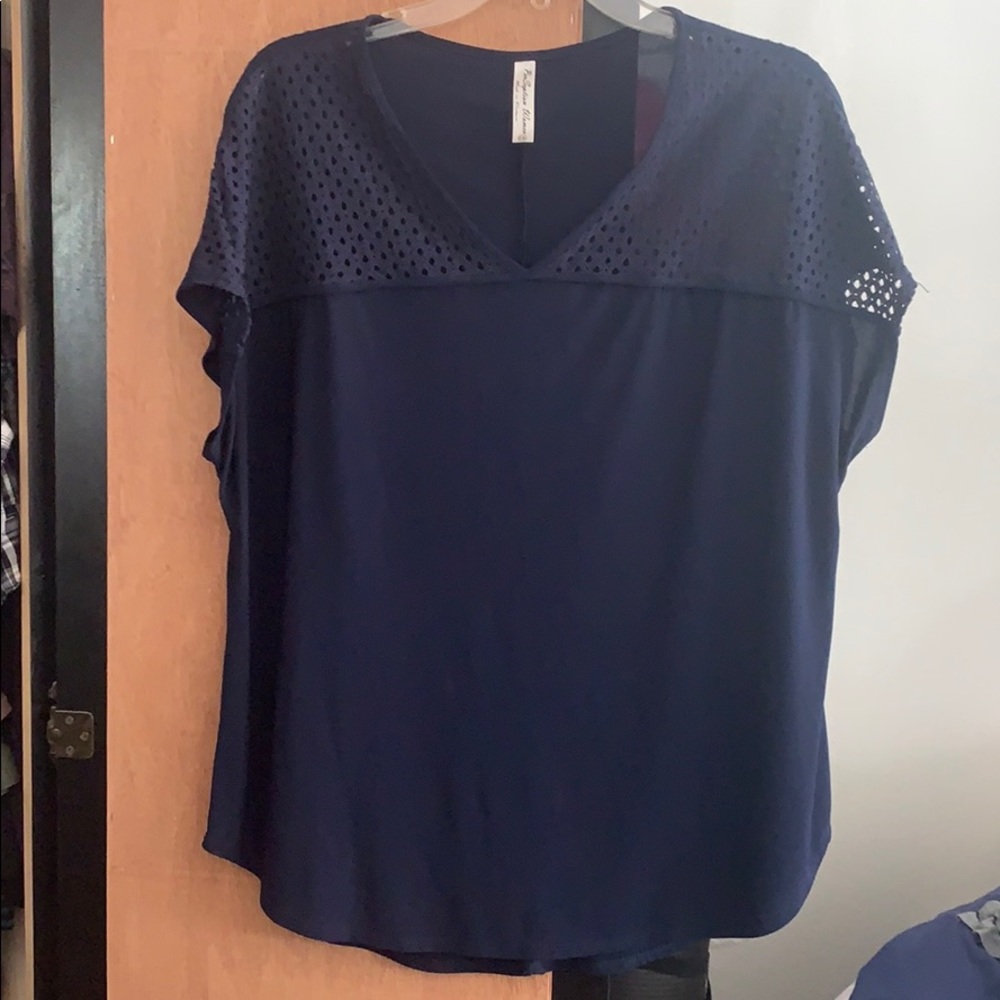 Woman Blouse - Navy Blue - 1X
